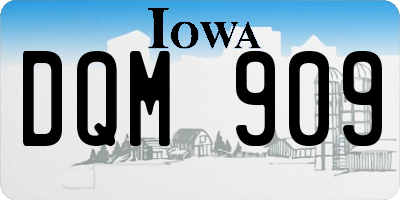 IA license plate DQM909