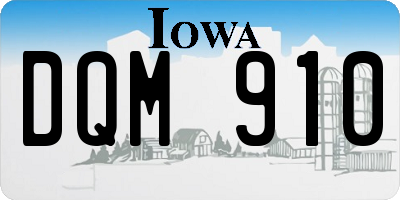 IA license plate DQM910