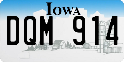 IA license plate DQM914