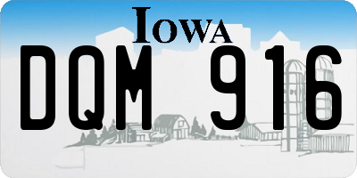 IA license plate DQM916