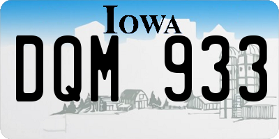 IA license plate DQM933