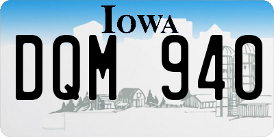 IA license plate DQM940