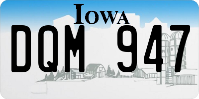 IA license plate DQM947