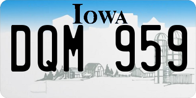 IA license plate DQM959