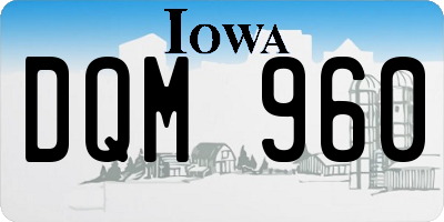 IA license plate DQM960