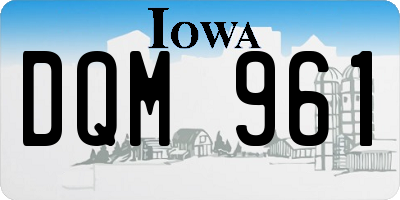 IA license plate DQM961