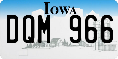 IA license plate DQM966
