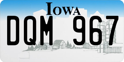 IA license plate DQM967