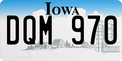 IA license plate DQM970