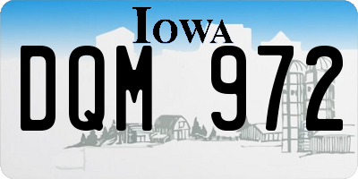 IA license plate DQM972