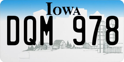 IA license plate DQM978