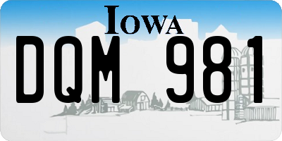 IA license plate DQM981
