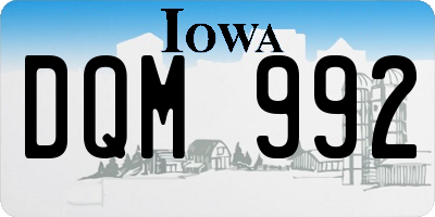 IA license plate DQM992