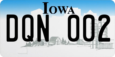 IA license plate DQN002