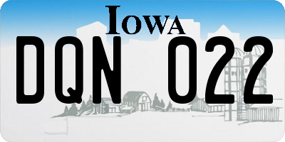 IA license plate DQN022
