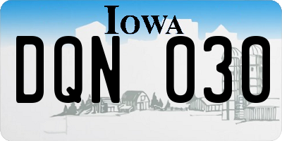 IA license plate DQN030