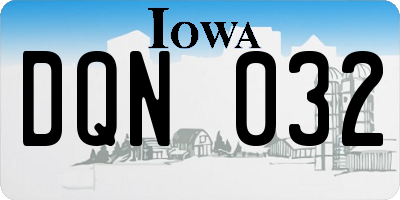 IA license plate DQN032