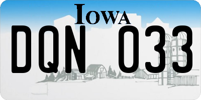 IA license plate DQN033