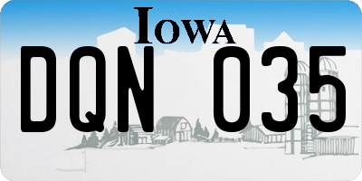 IA license plate DQN035