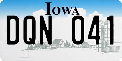 IA license plate DQN041