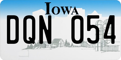 IA license plate DQN054