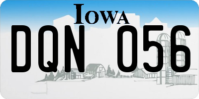 IA license plate DQN056