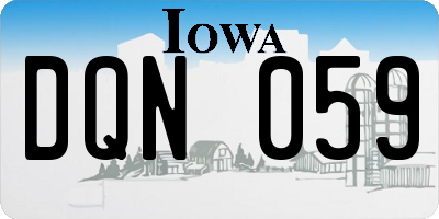 IA license plate DQN059