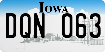 IA license plate DQN063