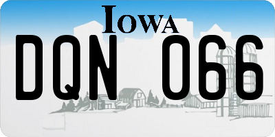 IA license plate DQN066