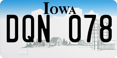 IA license plate DQN078