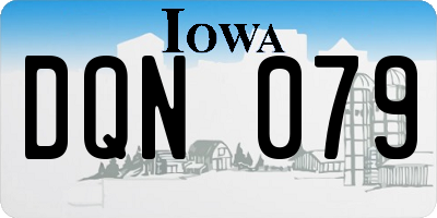 IA license plate DQN079