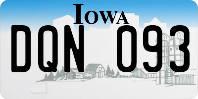IA license plate DQN093