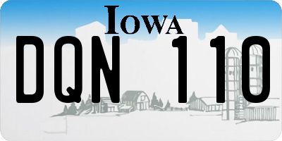 IA license plate DQN110