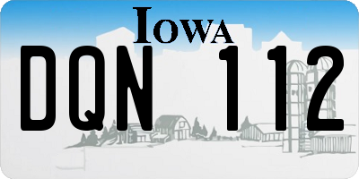 IA license plate DQN112