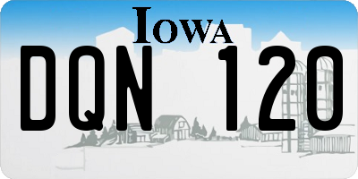 IA license plate DQN120