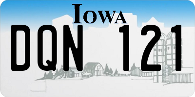 IA license plate DQN121