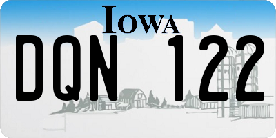 IA license plate DQN122