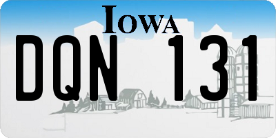IA license plate DQN131