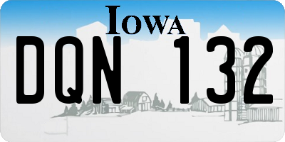IA license plate DQN132