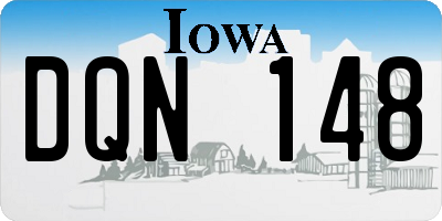 IA license plate DQN148
