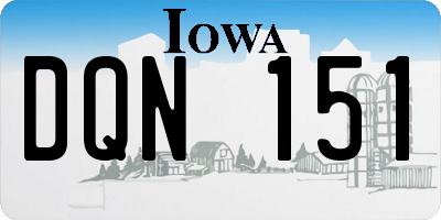 IA license plate DQN151