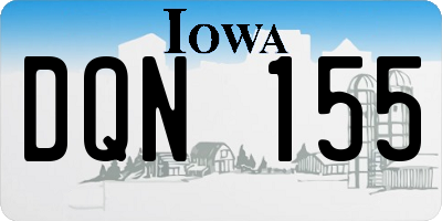 IA license plate DQN155