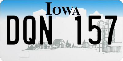 IA license plate DQN157