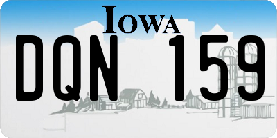 IA license plate DQN159