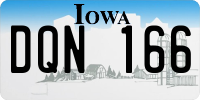 IA license plate DQN166