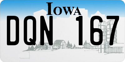 IA license plate DQN167