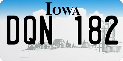 IA license plate DQN182