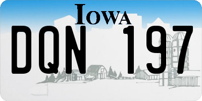 IA license plate DQN197