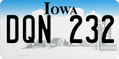 IA license plate DQN232