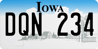 IA license plate DQN234